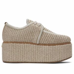 MaxMara Cream Platform Woven Shoes